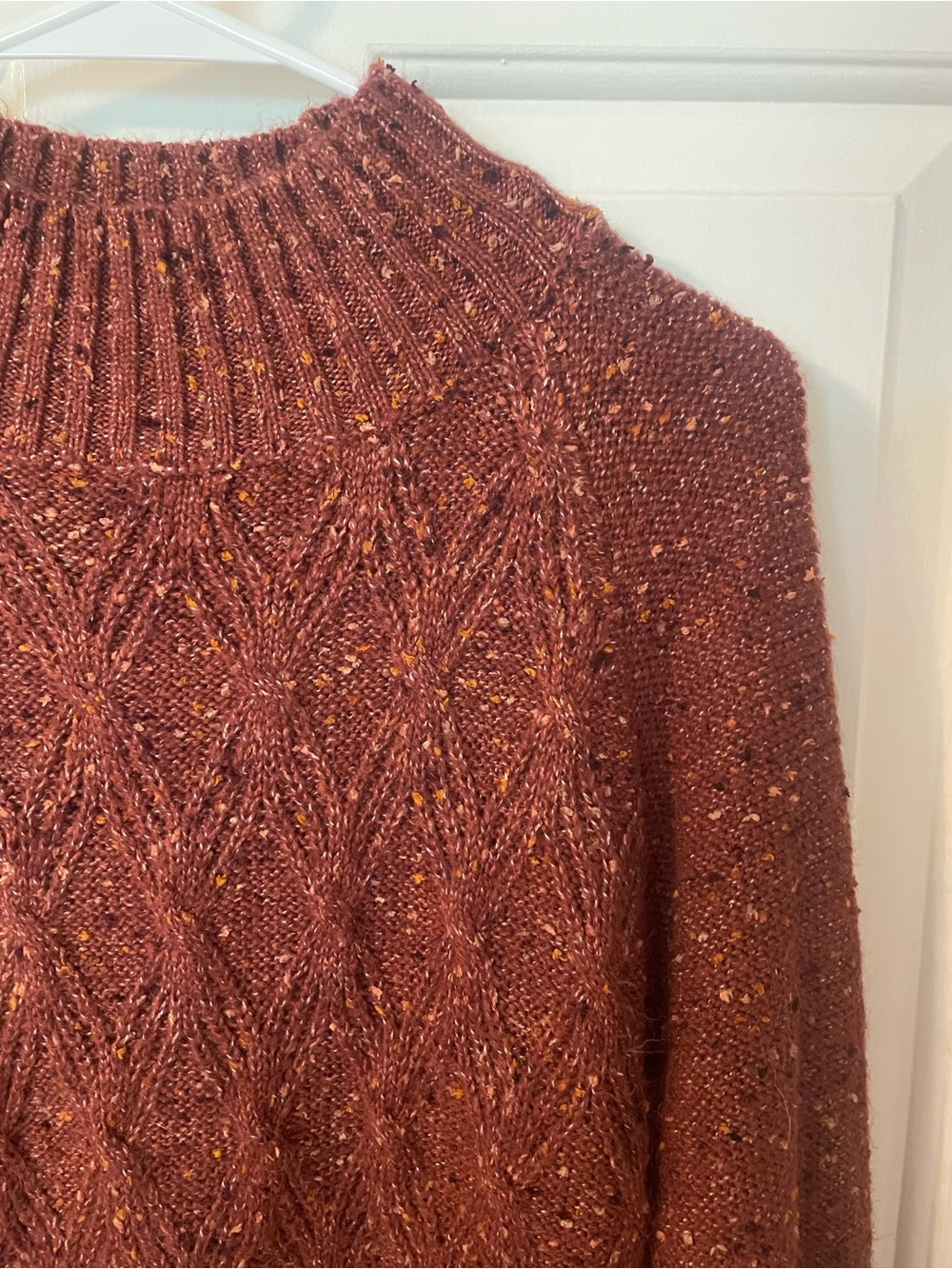 LOFT Textured Knit Sweater in Rust - Picture 2 of 2